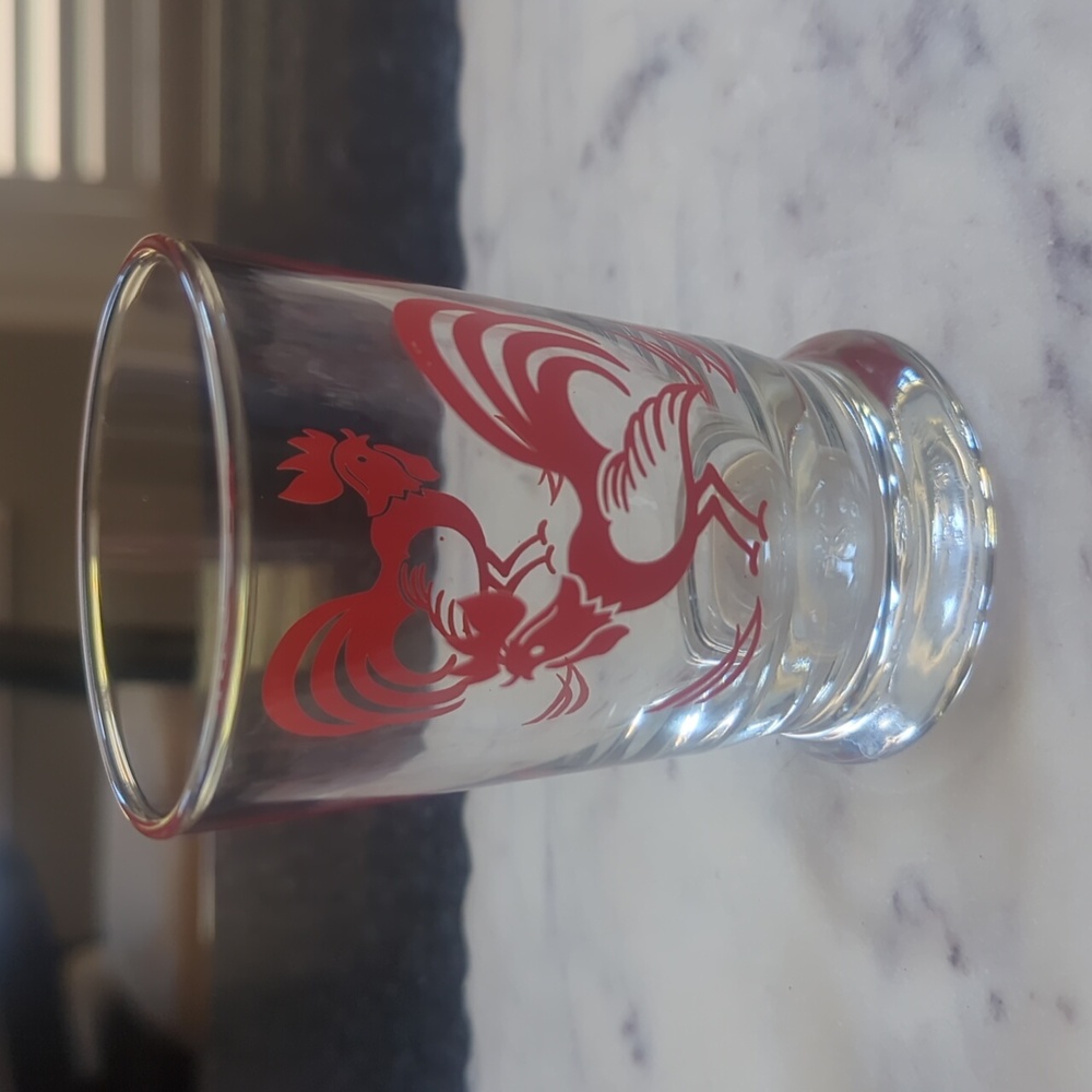 Vtg Libby rooster OJ glass
